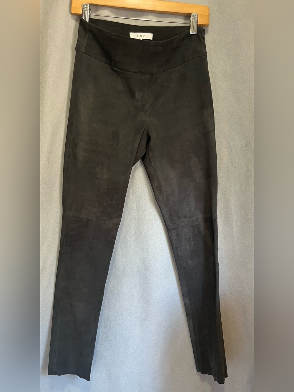 IRO Paris 100% Lamb Leather Pants Black Size 36 US 4 Side Zip Skinny Slim Fit